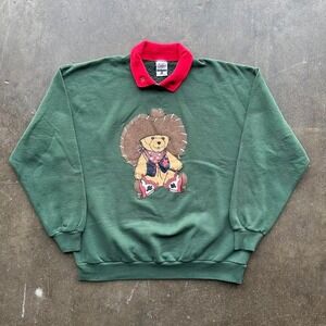 Vintage 90s Teddy Bear Cowboy Western Graphic Sweatshirt Size XL